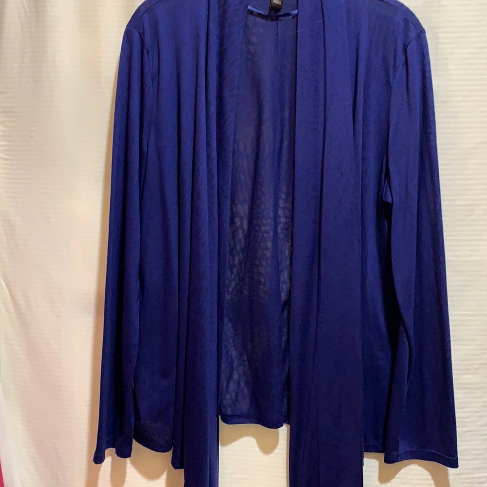 DANA BUCHMAN OPEN CARDIGAN SZ XL ROYAL BLUE SOFT